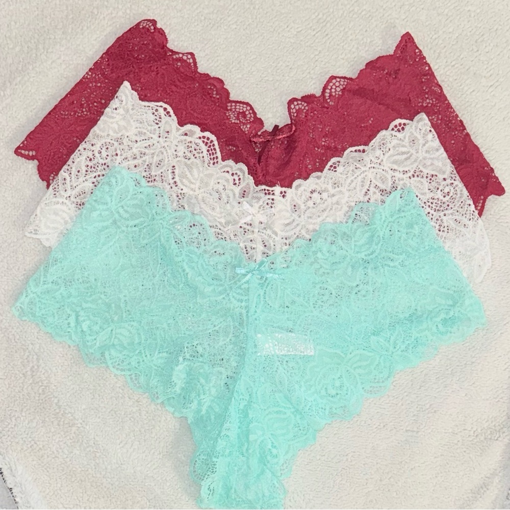 Pack 4 Panties Floral Lace Size L Sexy Hipster Multicolor New - Picture 11 of 11